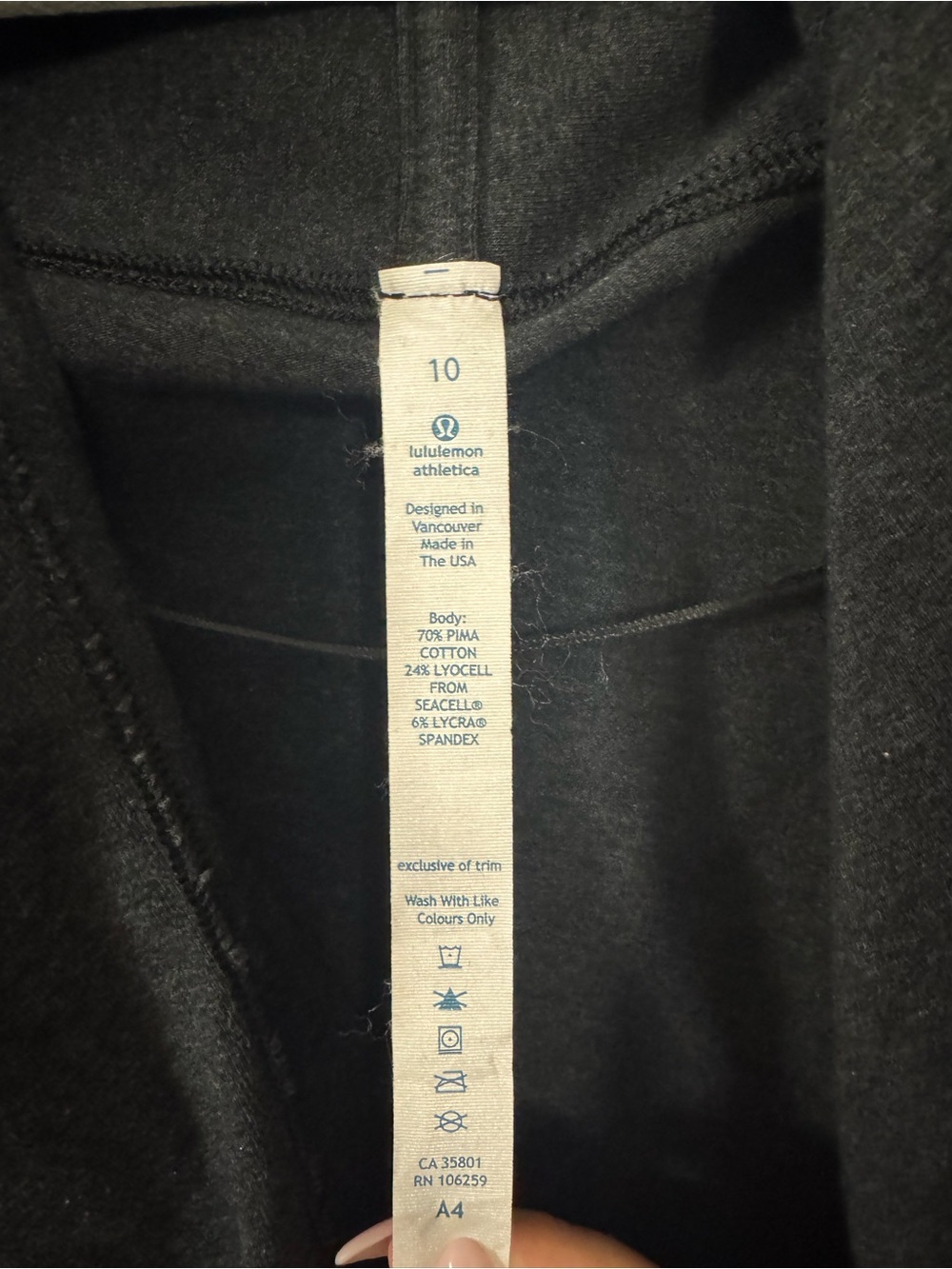 Lululemon Charcoal Gray Wrap V-Neck Sweater - Picture 2 of 7